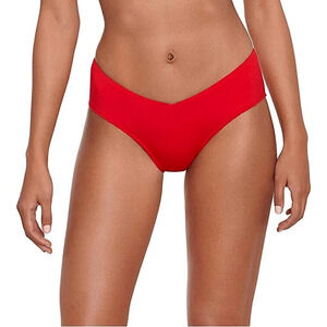 NWT Lauren Ralph Lauren Red Beach Club Mid-Rise V-Front Bikini Bottom Size 4